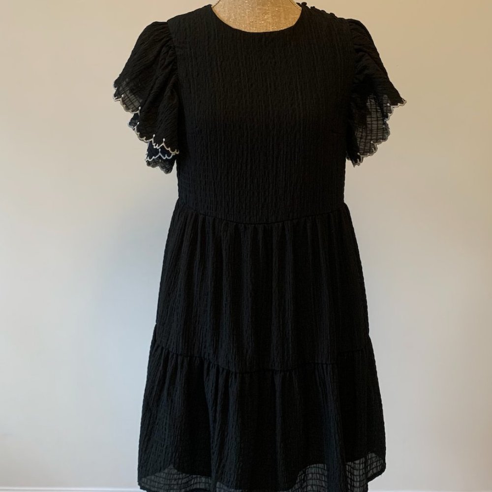 Textured Black and White Dress